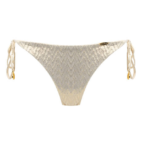 LULI FAMA Brazilian tie side bikini bottom Liquid Voltage Gold