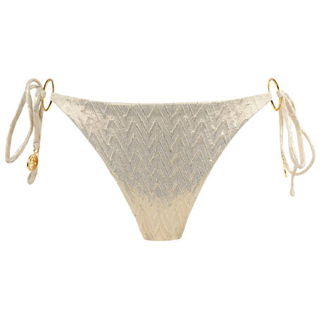 LULI FAMA Tie side bikini bottom Liquid Voltage Gold