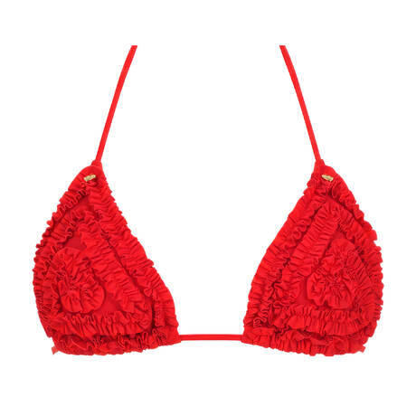 LULI FAMA Haut de maillot de bain triangle Sweet Love Rouge