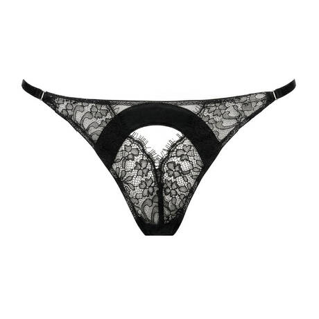 LIVY Slip brésilien en soie et dentelle Burning Desire Noir