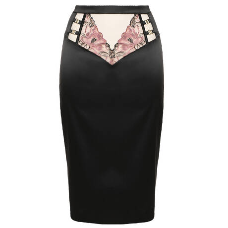 PRELUDE Satin Pencil skirt Fior di Notte Black