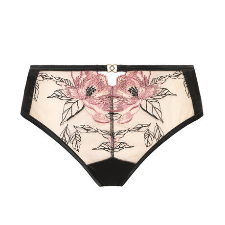 PRELUDE Satin Brazilian brief Fior di Notte Black
