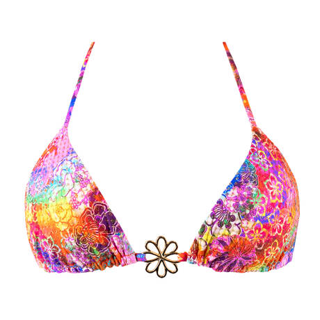 LULI FAMA Reversible triangle bikini top Blooming Spark Multicolor