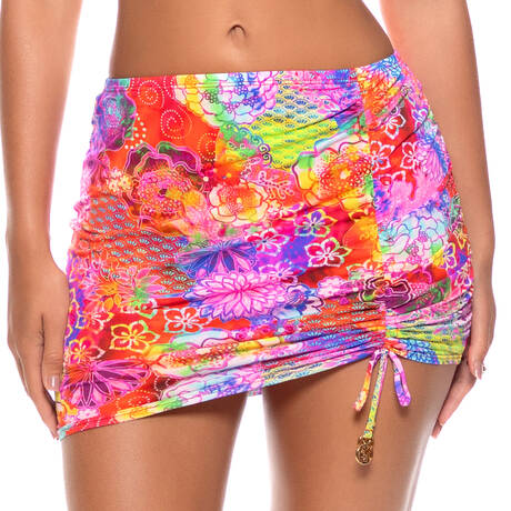 LULI FAMA Jupe de plage Blooming Spark Multicolor