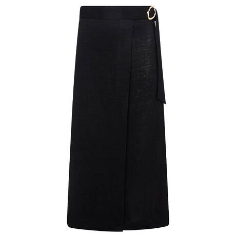 CHANTELLE Linen Beach skirt sarong Icon Black