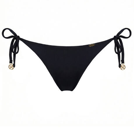 LULI FAMA Tie side brazilian bikini bottom Gilded Butterfly Black