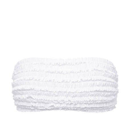 LULI FAMA Bandeau bikini top Sweet Love White