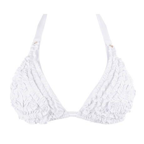 LULI FAMA Haut de maillot de bain triangle sans armatures Sweet Love Blanc