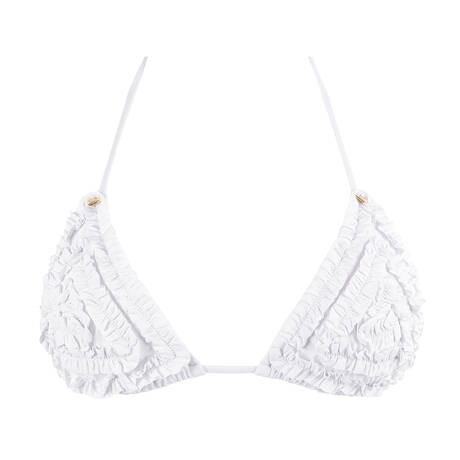 LULI FAMA Triangle bikini top Sweet Love White