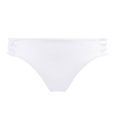 LULI FAMA Bas de maillot de bain slip Sweet Love Blanc
