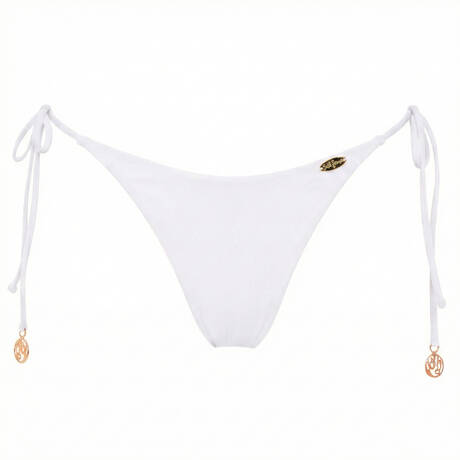 LULI FAMA Brazilian tie side bikini bottom Sweet Love White