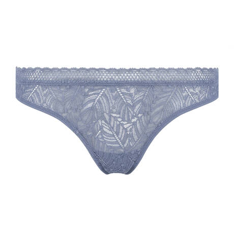 SIMONE PÉRÈLE Tanga en dentelle Comète Bleu Chambray