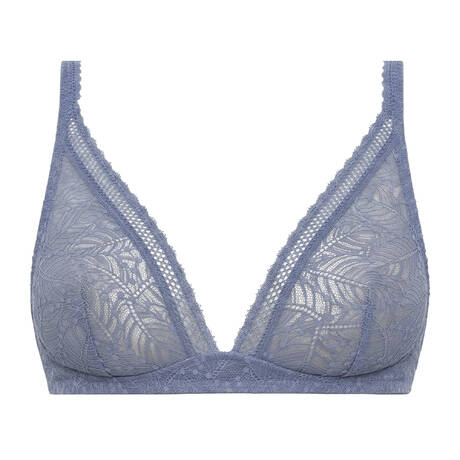 SIMONE PÉRÈLE Triangle bra lace Comète Bleu Chambray