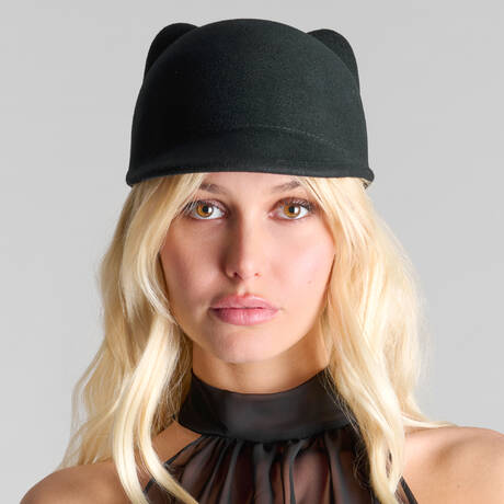 MAISON CLOSE Chapeau Chat en laine Les Fétiches Noir