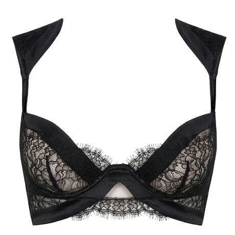 LIVY Soutien-gorge mono-armature en soie et dentelle Burning Desire Noir