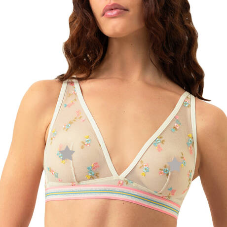 MEY Triangle bra Poetry Flowery Almond Milk