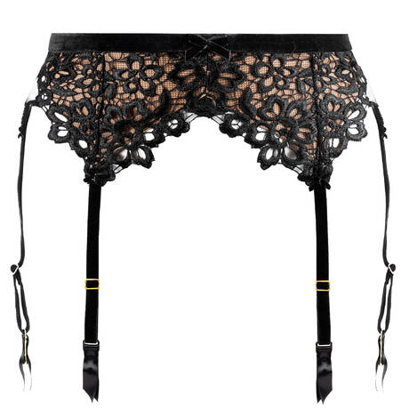 DITA VON TEESE Garter belt 6 clips Dahlia Noir intense