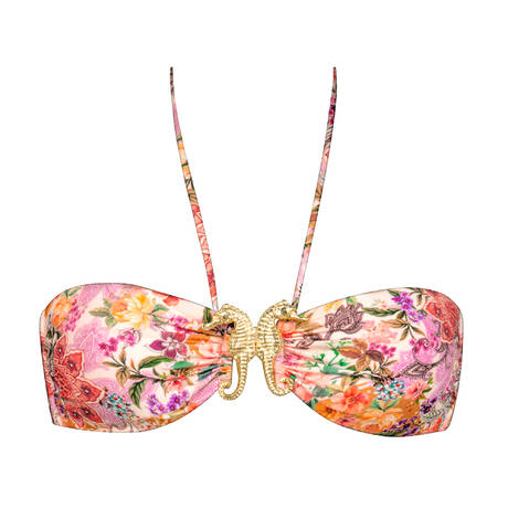 WATERCULT Bandeau bikini top with front opening Pretty Boho Pink Spring