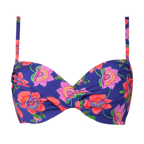 VERDISSIMA Full cup bikini top Fiore Esotico Blue