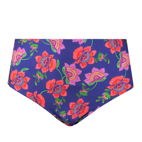 VERDISSIMA Reversible High-waisted bikini bottom Fiore Esotico Blue