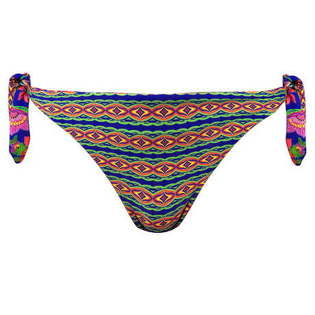 VERDISSIMA Reversible tie-side bikini bottom Fiore Esotico Blue
