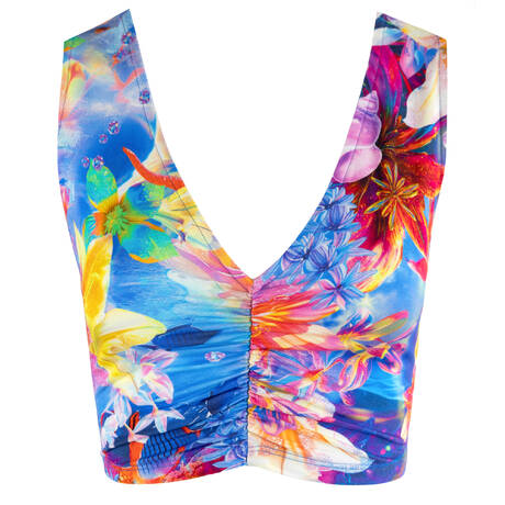 LULI FAMA Beach crop top Underwater Dreaming Multicolor