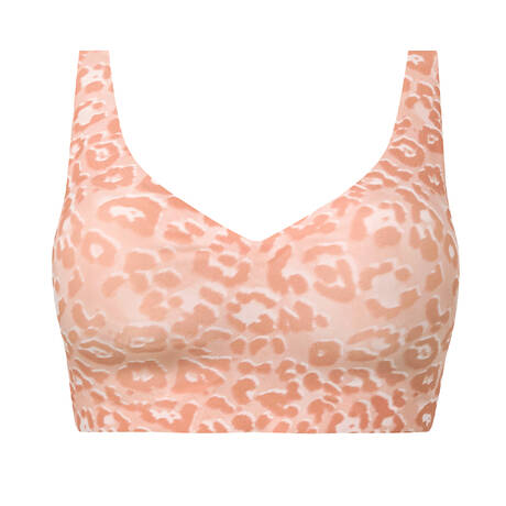 CHANTELLE Invisible Plunge padded brassiere bra Soft Stretch Power Leo Blush