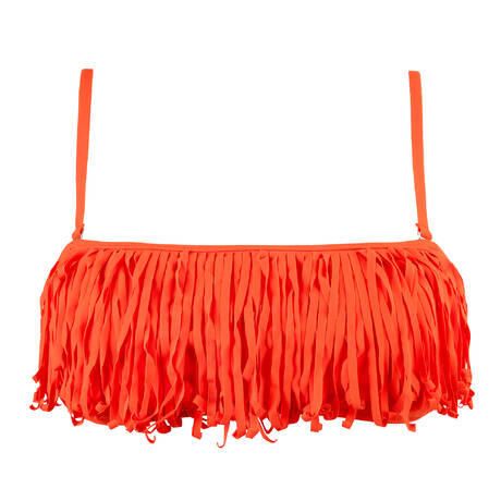 BANANA MOON Bandeau bikini top Westo Fringes Orange