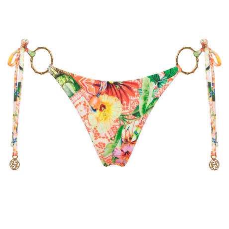 LULI FAMA Tie side brazilian bikini bottom Opulent Eden Multicolor