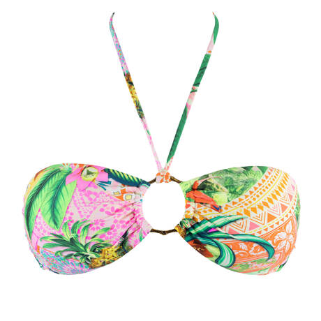 LULI FAMA Bandeau bikini top Opulent Eden Multicolor