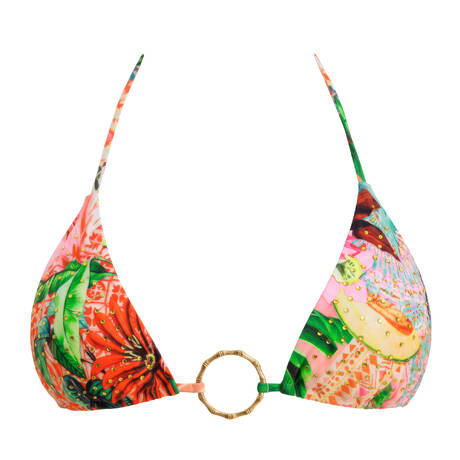 LULI FAMA Triangle bikini top Opulent Eden Multicolor