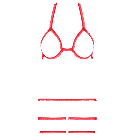 MAISON CLOSE Open lingerie set Trompe L'oeil Les Fétiches Red