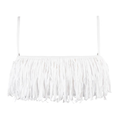 BANANA MOON Haut de maillot de bain bandeau Westo Fringes Blanc