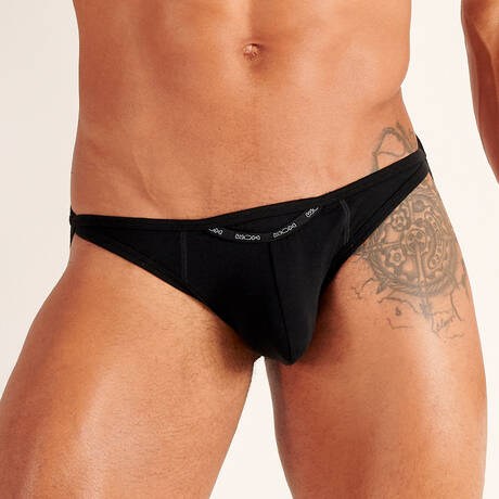 HOM Slip ouvert homme avec ouverture HO1 en coton Woh Sporty Fun Noir