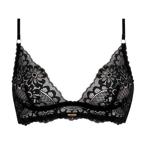 NETTE ROSE Lace Triangle bra Harley Black