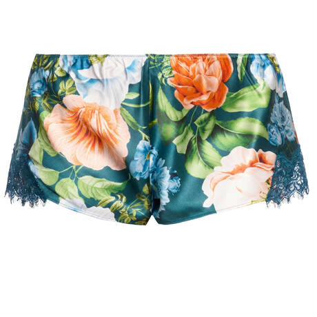 SAINTED SISTERS Shorts silk Scarlett Teal Botanical