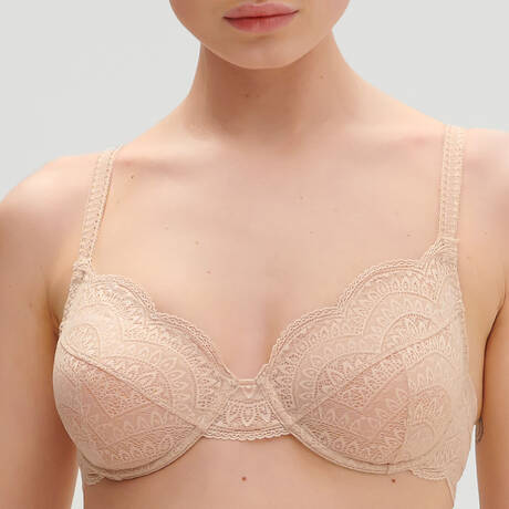 SIMONE PÉRÈLE Lace full-cup bra Karma Peau Rosée