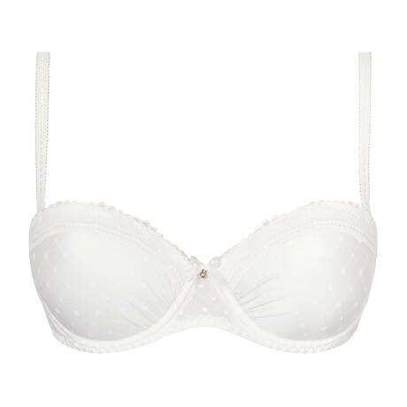 ANTIGEL Soutien-gorge bandeau coques Résille Bohème Ecru Nacre