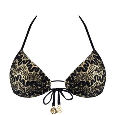 LULI FAMA Push-up-Badeanzugoberteil Midnight Currents Schwarz