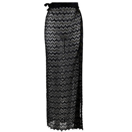 LULI FAMA Beach skirt sarong Midnight Currents Black