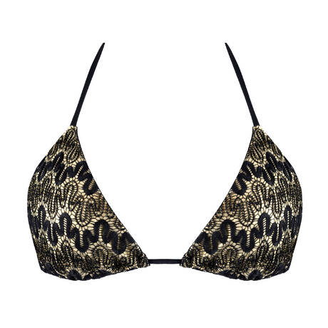 LULI FAMA Triangle bikini top Midnight Currents Black
