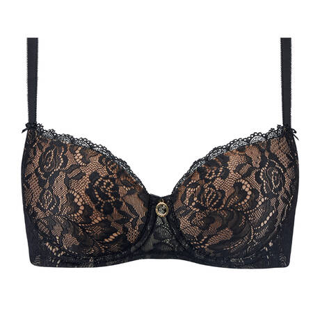AUBADE Lace Padded demi-cup bra Rosessence Care Black