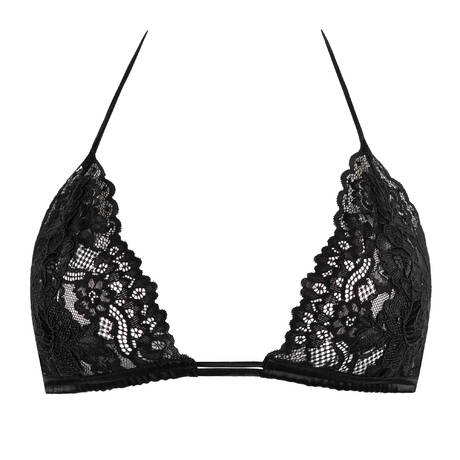 MARJOLAINE Soutien-gorge triangle Chroméa en dentelle Carmela Noir