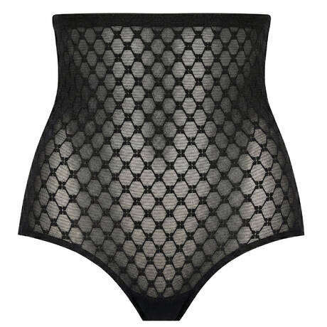SIMONE PÉRÈLE Culotte extra haute lissante en dentelle Plume Noir