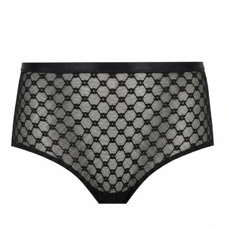 SIMONE PÉRÈLE Lace High-waisted smoothing panties Plume Black