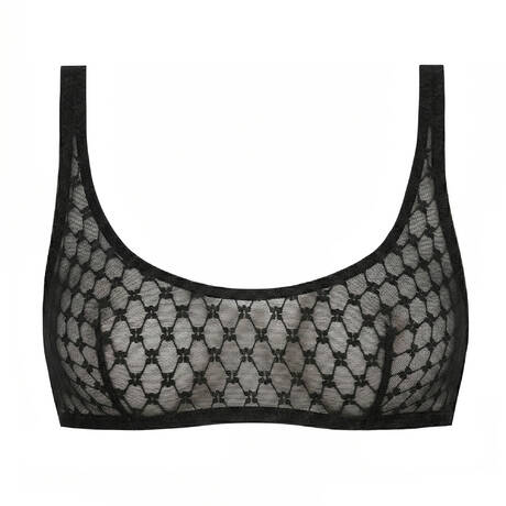 SIMONE PÉRÈLE Soutien-gorge sans armatures en dentelle Plume Noir