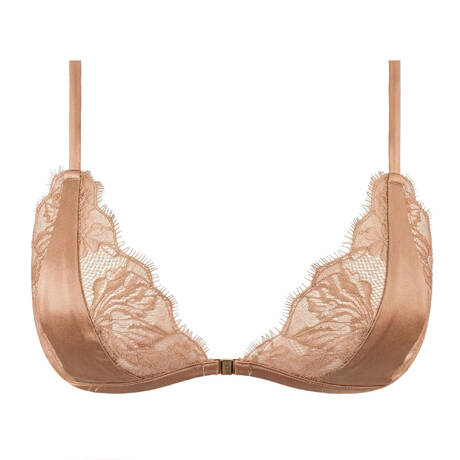 LIVY Triangel-BH Frontöffnung aus Seide und Spitze Dahlia Street Sand