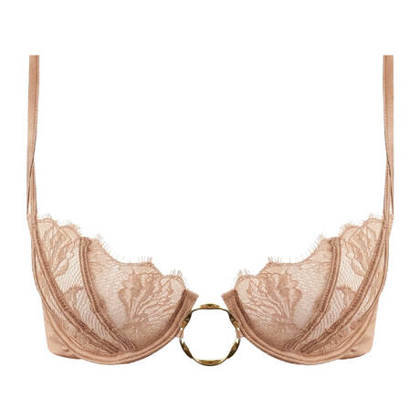 LIVY Silk and lace Demi-cup bra Dahlia Street Sand