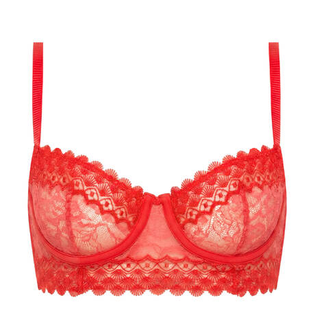 SIMONE PÉRÈLE Longline-BH aus Spitze Radieuse Flamingo