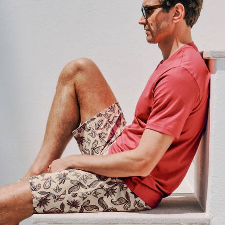 2 pieces set HANRO Living Shirts Garnet Rose